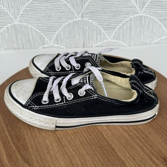 Converse All Star Black Low-Top Kids Sneaker Canvas Slip on shoes Size 13 Junior - Picture 4 of 8